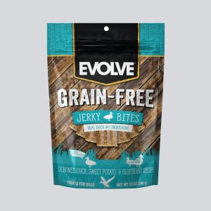 Evolve Grain Free Snack perro sabor pato